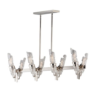 Milano-Eight Light Linear Chandelier-15.25 Inches wide by 14.25 inches high - 819445