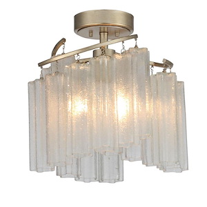 Victoria-Three Light Semi-Flush Mount-17 Inches wide by 16 inches high