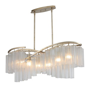 Victoria-Six Light Linear Chandelier-16 Inches wide by 16.5 inches high
