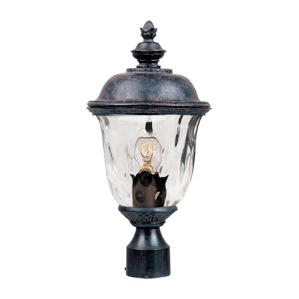 Carriage House VX-One Light Outdoor Pole/Post Lan in Early American style made with Vivex Material for Coastal Environments