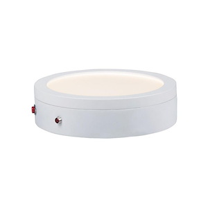 Wafer-40W 1 LED Round Flush Mount with Emergency Back Up-7 Inches wide by 1.75 inches high