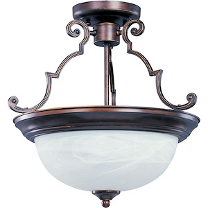 Essentials-2 Light Semi-Flush Mount in  style-14.75 Inches wide by 14 inches high