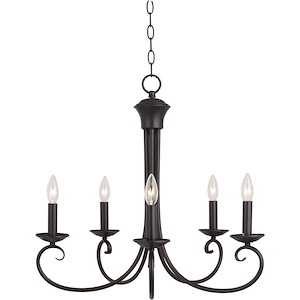 Loft-5 Light Chandelier in Early American style-25 Inches wide by 23 inches high - 1027775