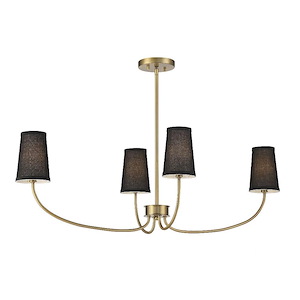 4 Light Chandelier In scandinavian Style-19 Inches Tall and 38 Inches Wide
