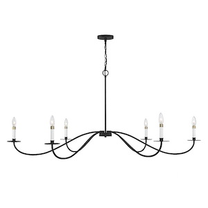 6 Light Chandelier In scandinavian Style-26 Inches Tall and 60 Inches Wide