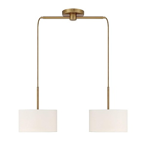 2 Light Linear Chandelier In vintage Style-14.5 Inches Tall and 10 Inches Wide