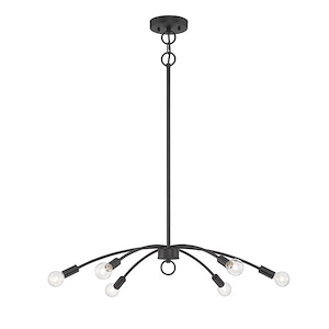 6 Light Chandelier-4.25 Inches Tall and 27 Inches Wide