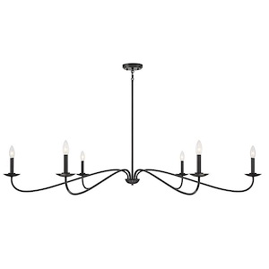 6 Light Chandelier-8 Inches Tall and 62 Inches Wide