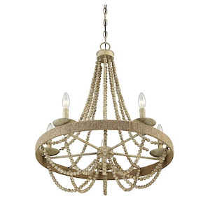 5 Light Chandelier In Mid-Century Modern Style-28 Inches Tall and 26 Inches Wide
