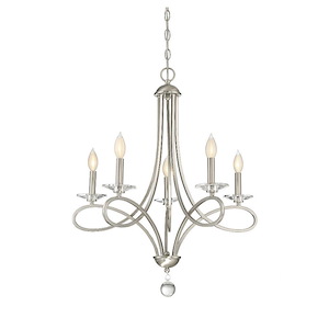 5 Light Chandelier In Mid-Century Modern Style-29.25 Inches Tall and 26 Inches Wide