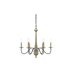 6 Light Chandelier In Mid-Century Modern Style-23 Inches Tall and 27 Inches Wide
