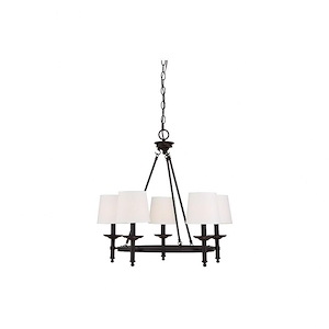 5 Light Chandelier In Mid-Century Modern Style-24.75 Inches Tall and 26 Inches Wide