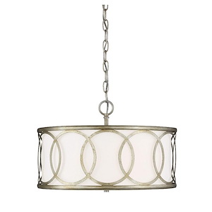 3 Light Pendant In Mid-Century Modern Style-12 Inches Tall and 17.5 Inches Wide