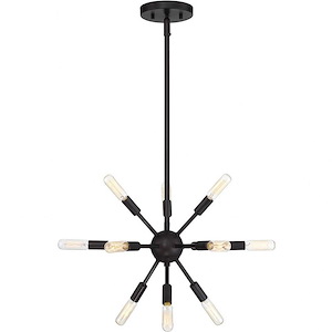 12 Light Chandelier In Mid-Century Modern Style-11 Inches Tall and 15 Inches Wide
