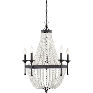 5 Light Chandelier In Mid-Century Modern Style-35.25 Inches Tall and 24 Inches Wide