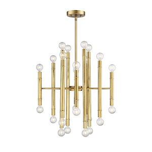 24 Light Chandelier In mid-century modern Style-21 Inches Tall and 22 Inches Wide