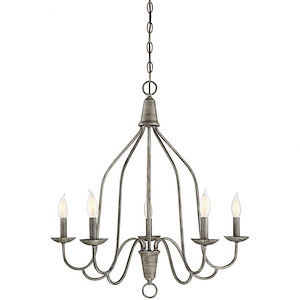 5 Light Chandelier In Mid-Century Modern Style-28 Inches Tall and 27 Inches Wide