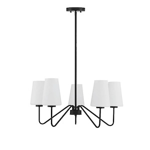5 Light Chandelier In Mid-Century Modern Style-12 Inches Tall and 25.75 Inches Wide