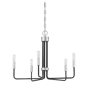 5 Light Chandelier In Contemporary Style-17.25 Inches Tall and 24 Inches Wide