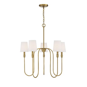 5 Light Chandelier In Mid-Century Modern Style-29.25 Inches Tall and 27.25 Inches Wide