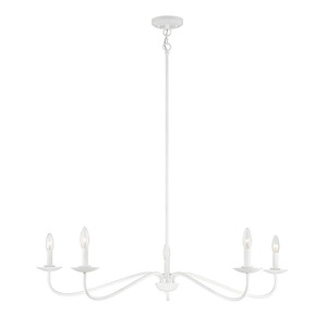 5 Light Chandelier In Vintage Style-7 Inches Tall and 42 Inches Wide