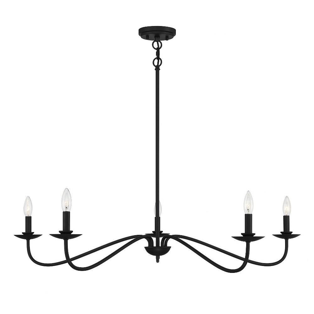 5 Light Chandelier In Mid-Century Modern Style-7 Inches Tall and 42 Inches Wide