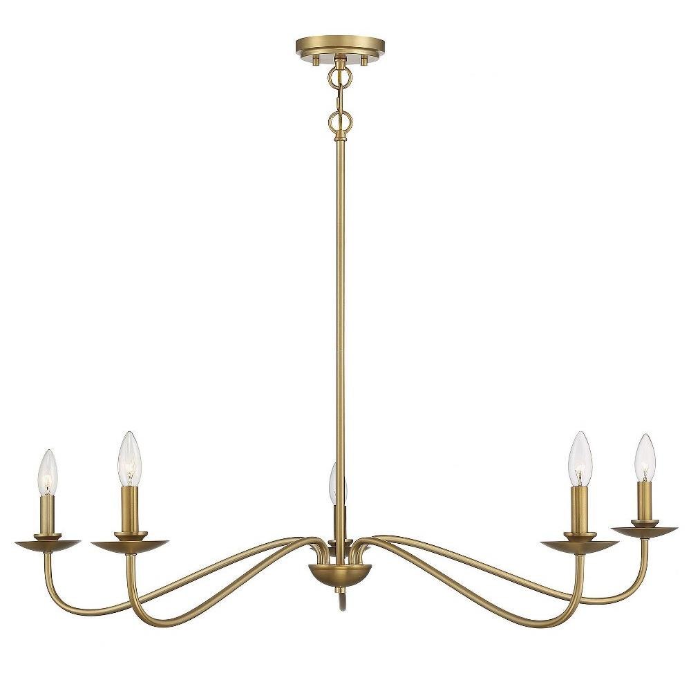 5 Light Chandelier In Mid-Century Modern Style-7 Inches Tall and 42 Inches Wide