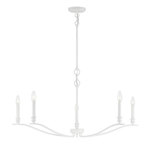 5 Light Chandelier In Vintage Style-15 Inches Tall and 42 Inches Wide