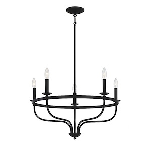 5 Light Chandelier In Mid-Century Modern Style-14.5 Inches Tall and 26.63 Inches Wide