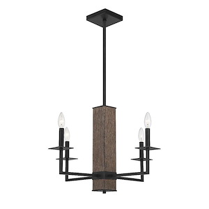 4 Light Chandelier In industrial Style-16 Inches Tall and 26 Inches Wide