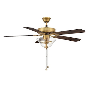 5 Blade Ceiling Fan with Light Kit In Traditional Style-26.2 Inches Tall and 52 Inches Wide