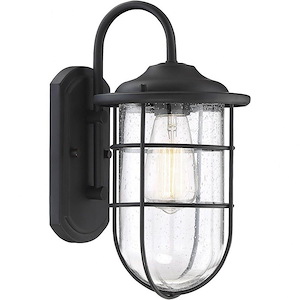 1 Light Outdoor Wall Lantern In farmhouse Style-14 Inches Tall and 7 Inches Wide