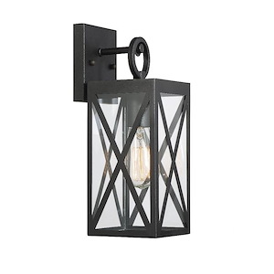 1 Light Outdoor Wall Lantern In Mid-Century Modern Style-13.75 Inches Tall and 5 Inches Wide