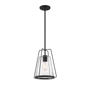 1 Light Outdoor Hanging Lantern In farmhouse Style-13.75 Inches Tall and 11.5 Inches Wide