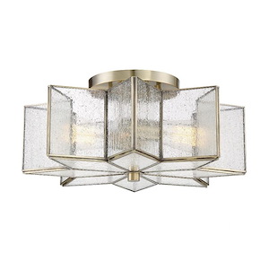 2 Light Semi-Flush Mount In Mid-Century Modern Style-7 Inches Tall and 16 Inches Wide 6.03 lbs