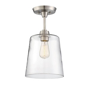 1 Light Semi-Flush Mount In Mid-Century Modern Style-17 Inches Tall and 10 Inches Wide