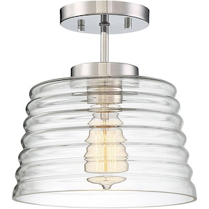 1 Light Semi-Flush Mount In Modern Style-11 Inches Tall and 10 Inches Wide