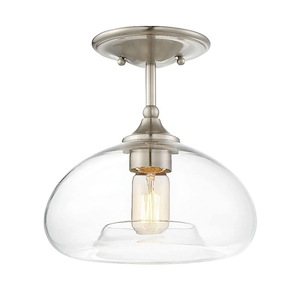 1 Light Semi-Flush Mount In Mid-Century Modern Style-10.5 Inches Tall and 10.75 Inches Wide