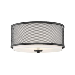 3 Light Flush Mount In Mid-Century Modern Style-6.25 Inches Tall and 14.75 Inches Wide