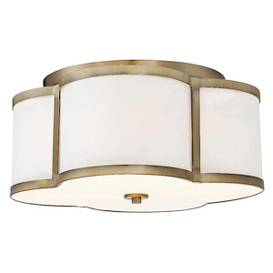 3 Light Flush Mount In Mid-Century Modern Style-8 Inches Tall and 16 Inches Wide