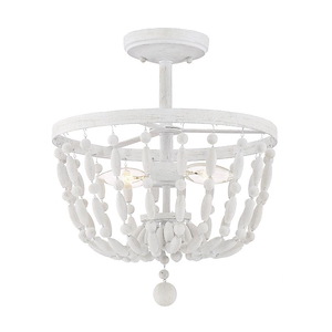 2 Light Semi-Flush Mount In Mid-Century Modern Style-15 Inches Tall and 13 Inches Wide
