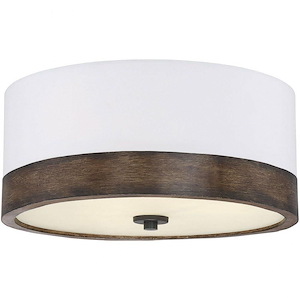 3 Light Flush Mount In Mid-Century Modern Style-8 Inches Tall and 18 Inches Wide