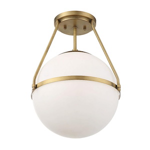 1 Light Semi-Flush Mount In mid-century modern Style-17.13 Inches Tall and 13.25 Inches Wide