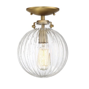 1 Light Semi-Flush Mount In Mid-Century Modern Style-11 Inches Tall and 8 Inches Wide