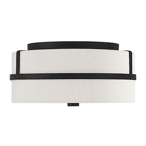 2 Light Flush Mount In Mid-Century Modern Style-6 Inches Tall and 13 Inches Wide