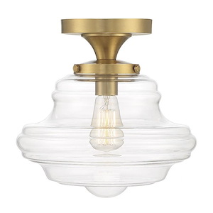 1 Light Semi-Flush Mount In Vintage Style-11.75 Inches Tall and 12 Inches Wide
