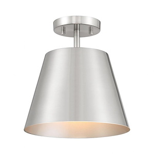 1 Light Semi-Flush Mount-11 Inches Tall and 10 Inches Wide