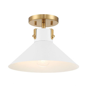 1 Light Semi-Flush Mount-8 Inches Tall and 11.5 Inches Wide