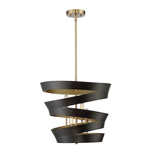 4 Light Pendant In Mid-Century Modern Style-15.71 Inches Tall and 18.88 Inches Wide