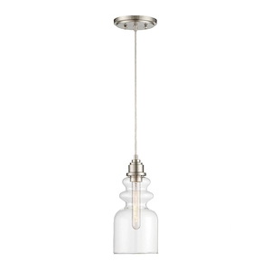 1 Light Mini-Pendant In Mid-Century Modern Style-10 Inches Tall and 6 Inches Wide